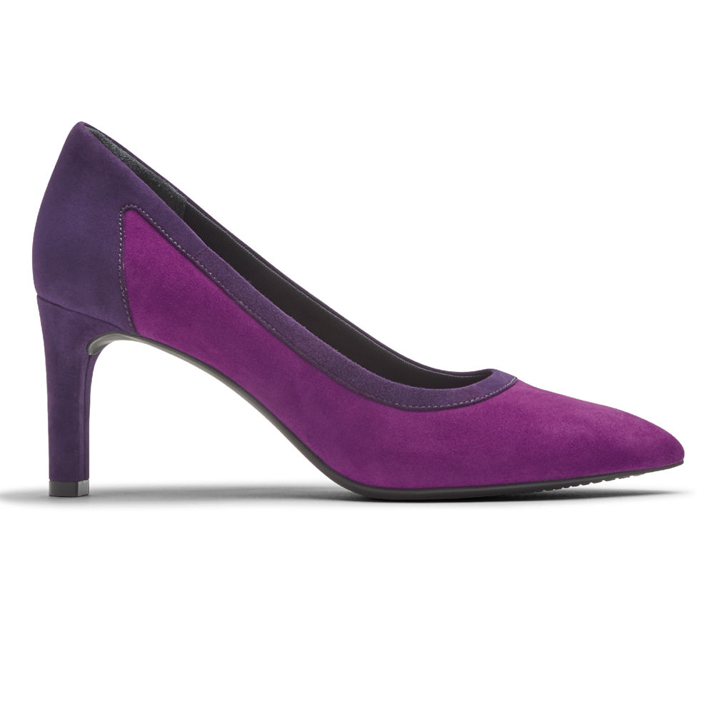 Rockport Singapore Womens Heels - Total Motion Valerie Luxe Pieced Purple - GI6729834